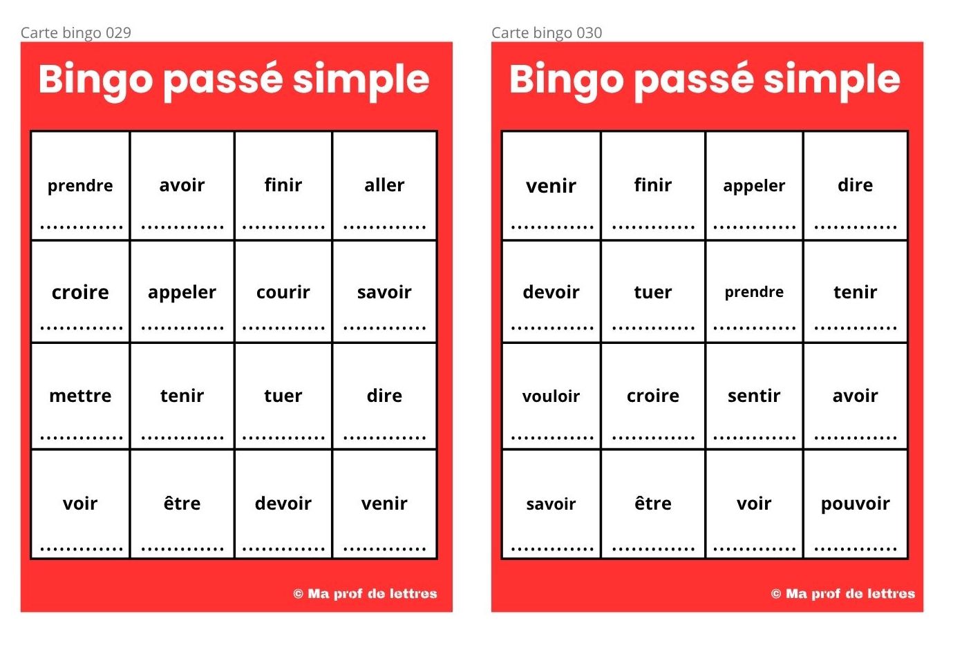 Pack 5 jeux pédagogiques sur le passé simple - Image 5
